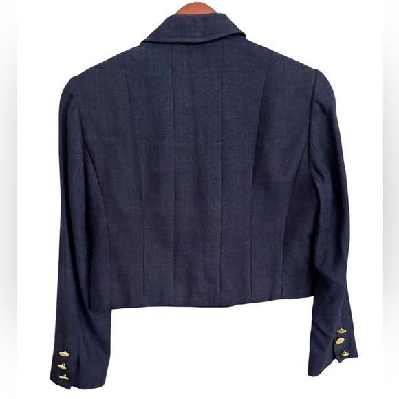 Vintage Carlisle Cropped Silk Jacket Size 10 - Picture 2 of 7